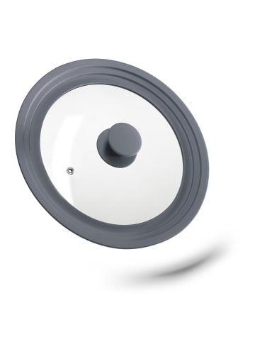 relaxdays 2x Topfdeckel in Grau - Ø22-26 cm