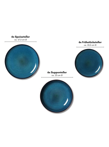 Ritzenhoff & Breker 18er Set Teller-Set Bali in blau