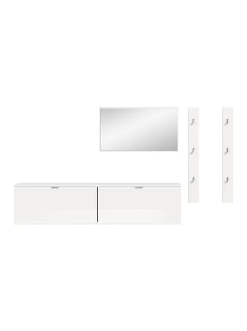 ebuy24 Garderobenmöbelset ProjektX (4-teilig) Weiß 237 x 32 cm