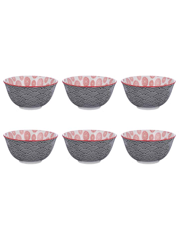 Butlers Schale ORNAMENTS 6er-Set in Schwarz-Rot