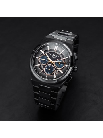 Holzkern Herrenuhr Solar-Chronograph Photon Keramik/Schwarz LE