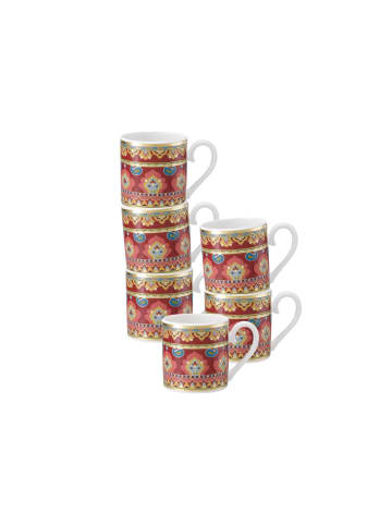 Villeroy & Boch 6er Set Espressotassen Samarkand Rubin 50 ml in bunt