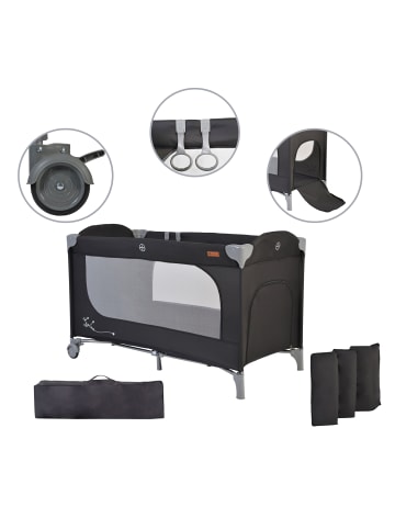 Cangaroo Reisebett Skyglow Laufstall in schwarz
