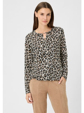 Olsen Langarmshirt Clara in beige schwarz