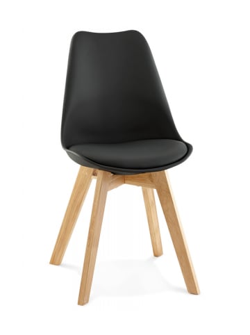 KADIMA DESIGN Moderner Holzstuhl mit Polyurethan Sitz Grau | Zeitloser Stil in Schwarz