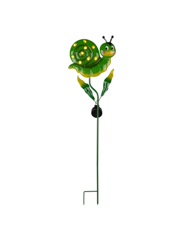 näve LED Solarleuchte "SNAILY" in grün - (L)24 cm x (B)3.5 cm x (H)90 cm