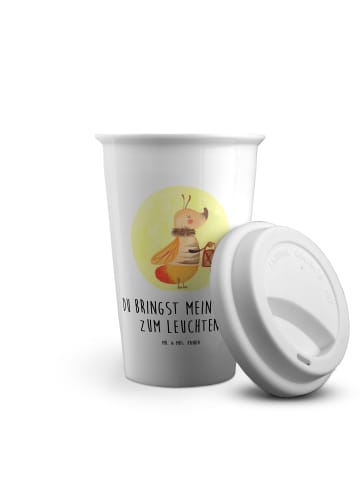 Mr. & Mrs. Panda Kaffeebecher To Go Glühwürmchen mit Spruch in Weiß