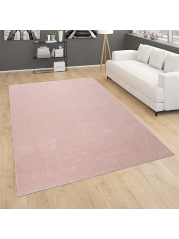KADIMA DESIGN Waschbarer Teppich waschmaschinenwaschbar Unifarben Küche, Flur in Rosa
