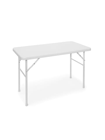 relaxdays Gartentisch Bastian in Weiß - (B)121,5 x (H)74 x (T)61,5 cm