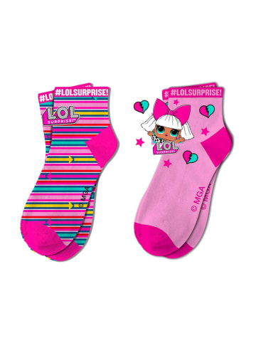 L.O.L. Surprise Socken 2er-Pack Bunte Socken Mädchen mit fröhlichen Designs in Rosa