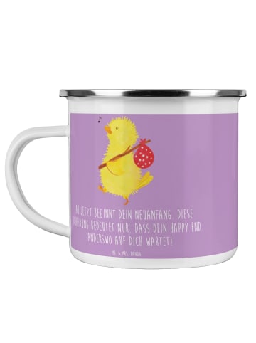 Mr. & Mrs. Panda Emaille Tasse Neuanfang Scheidung mit Spruch in Lavendeltraum