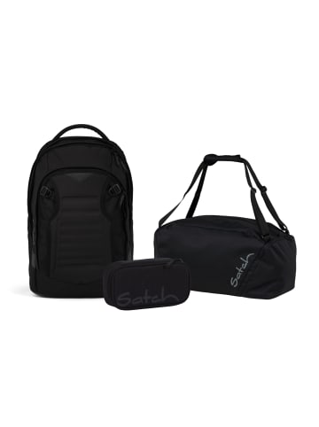Satch Schulrucksack-Set MATCH PLUS "Blackjack" 3-tlg. in Schwarz