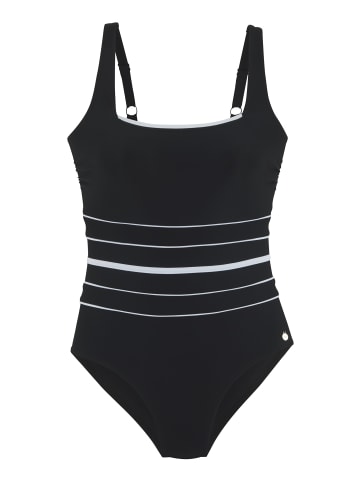 LASCANA Badeanzug in schwarz-weiß