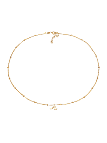 Elli Halskette 925 Sterling Silber Kugel, Wellen in Gold