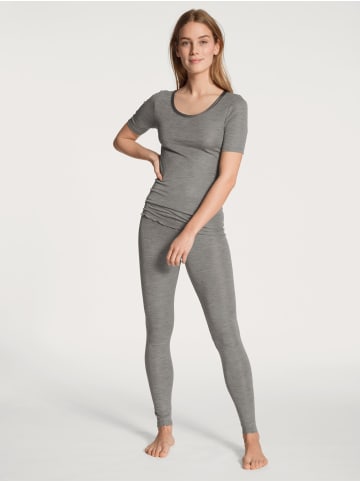 Calida Top kurzarm in Platin Melange