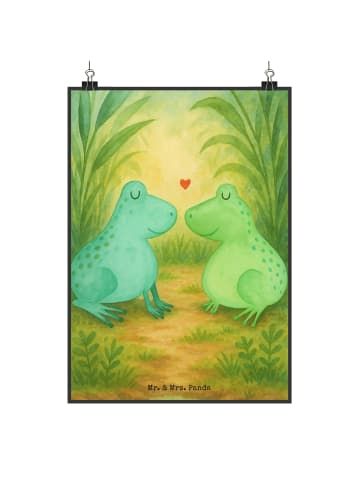 Mr. & Mrs. Panda Wandbild Frosch Liebe Design ohne Spruch in Weiß