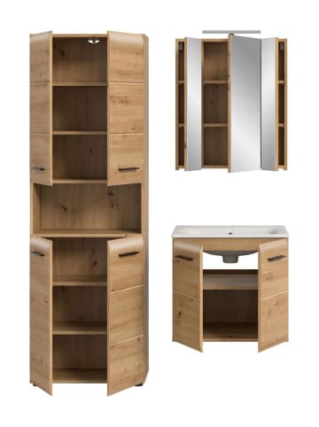 ebuy24 Badmöbelset Ice (5-teilig) Eiche 135 x 46 cm