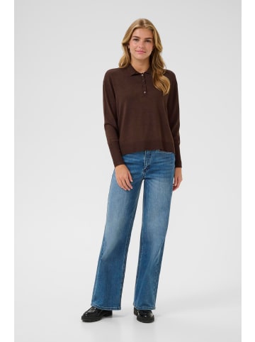 Kaffe Strickpullover KAlizza Baggy fit in Chocolate Brown Melange