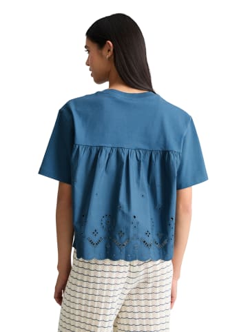 Marc O'Polo DENIM T-Shirt mit Broderie Anglaise relaxed in Endless Sea