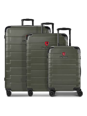Tonino Lamborghini Milano 4 Rollen Kofferset 3-teilig mit Dehnfalte in olive
