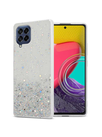 cadorabo Hülle für Samsung Galaxy M53 5G Glitter in Transparent mit Glitter