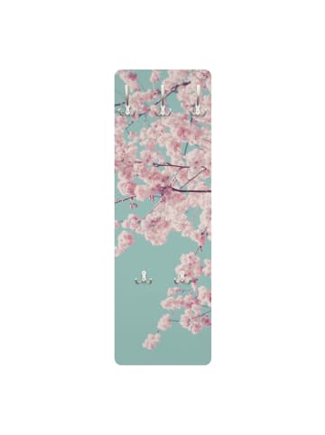 WALLART Garderobe - Japanische Kirschblüte in Blau