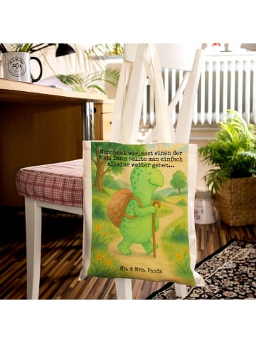 Mr. & Mrs. Panda Schultasche Schildkröte Wanderer Design mit Spruch in Weiß