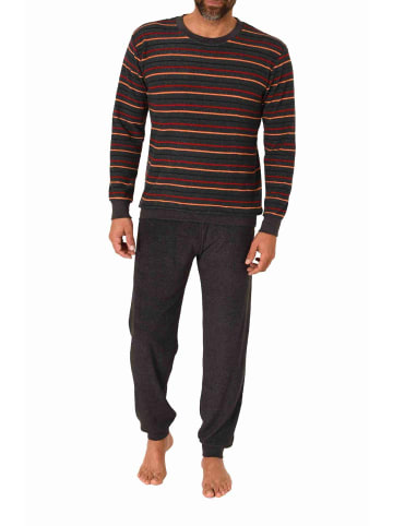 NORMANN langarm Frottee Schlafanzug Pyjama Bündchen - 77619 in rot