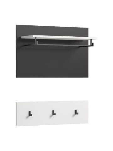 ebuy24 Wandgarderobe Canu Weiß 80 x 27 cm