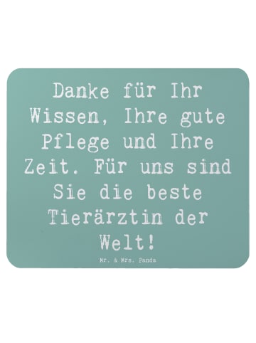 Mr. & Mrs. Panda Mousepad Spruch Beste Tierärztin mit Spruch in Meeresbrise
