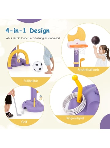 COSTWAY 4 in 1 Kinder Basketballkorb Set in Gelb