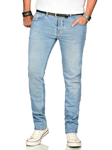 Alessandro Salvarini Jeans A. Salvarini Herren Jeans Blau Multi AS170-AS174 in Bleachstone