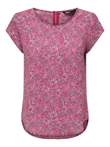 ONLY Print Kurzarm Bluse ONLVIC in Rosa