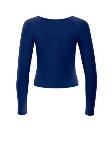 Winshape Functional Light and Soft Cropped Long Sleeve Top AET131LS in dark blue