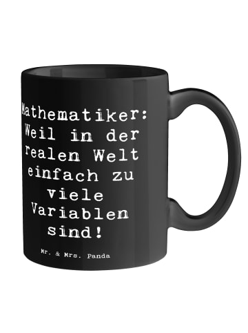 Mr. & Mrs. Panda Teetasse Spruch Mathematiker Leben mit Spruch in Schwarz
