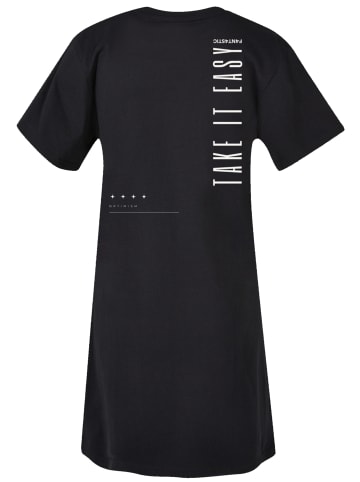 F4NT4STIC Damen T-Shirt Kleid Take It Easy Text Damen T-Shirt Kleid in schwarz