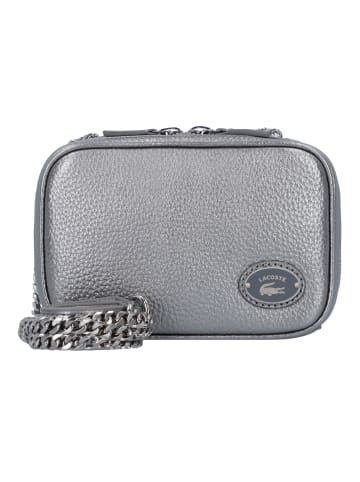 Lacoste Origin Croc Umhängetasche Leder 16 cm gunmetal