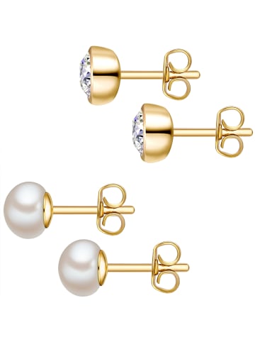 Rafaela Donata Ohrstecker aus Sterling Silber verziert mit Kristallen von Swarovski® in gelbgold