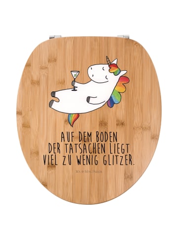 Mr. & Mrs. Panda Toilettendeckel Einhorn Blümchentail mit Spruch in Braun