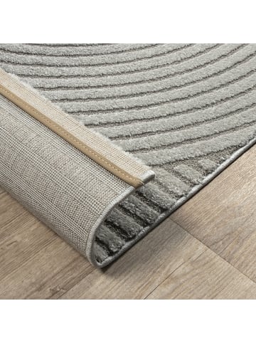 KADIMA DESIGN Teppich Kurzflor mit Zen-Dessin, pflegeleicht und flach im Aufbau in Grau