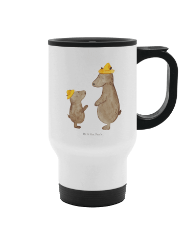 Mr. & Mrs. Panda Thermosbecher Bären mit Hut ohne Spruch in Weiß