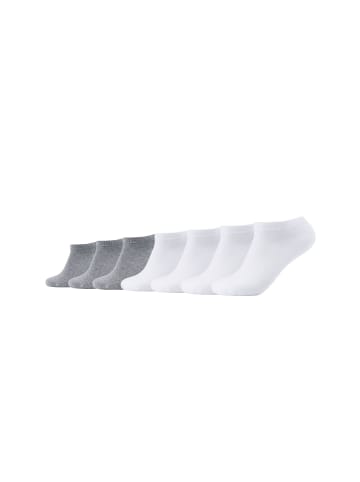 camano Sneakersocken Unisex für Damen und Herren Atmungsaktiv  bequem elastisch hoher Baumwollanteil weicher Bund 7er Pack ca-soft in Weiß grau