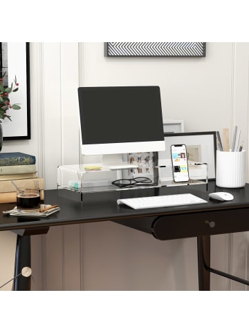HOMCOM Monitorständer in Transparent 50,8L x 19B x 12H cm