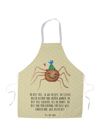 Mr. & Mrs. Panda Backschürze Spinne Agathe Party mit Spruch in Gelb Pastell