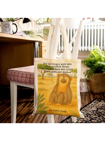 Mr. & Mrs. Panda Tragetasche Affe Design mit Spruch in Weiß