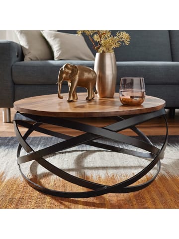 KADIMA DESIGN Couchtisch MANUR 60x30x60 cm Massivholz / Metall Sofatisch,