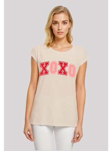 F4NT4STIC T-Shirt xoxo Varsity College Valentinstag in Whitesand
