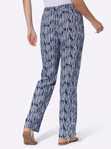 Sieh an! Schlupfhose in marine + taubenblau-ecru-bedruckt