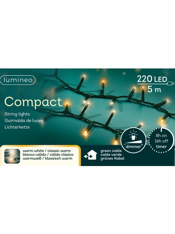 LUMINEO Lichterkette Compact 220 LED 5 m in klassisch warm