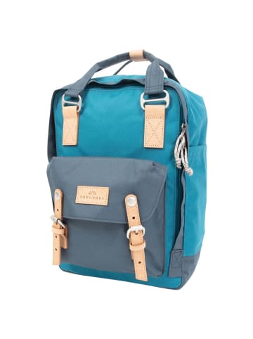 Doughnut Macaroon Euro 16 - Rucksack 38 cm (grey x dark grey) in teal x lake